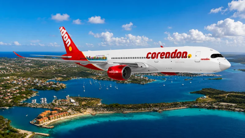 Corendon-vliegtuig voor een Curaçao-vakantie