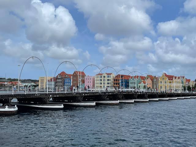 Queen Emma Bridge and Willemstad, Curaçao