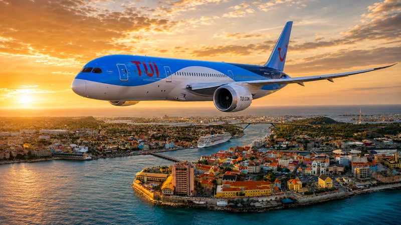 TUI fly-vliegtuig voor een Curaçao-vakantie
