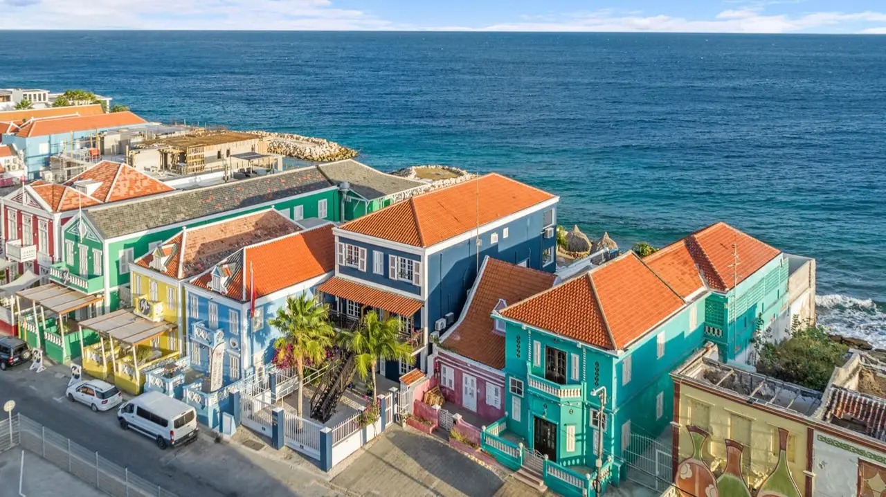 Colorful buildings and restaurants in Pietermaai, Curaçao